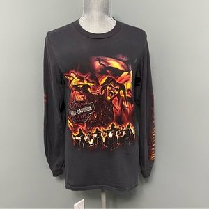 HARLEY-DAVIDSON unisex size small motorcycles long sleeve graphic t-shirt